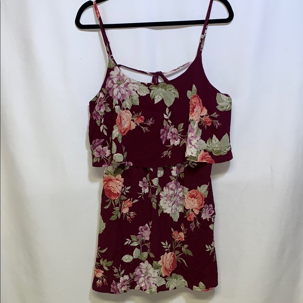 Emerald Sundae Burgundy Floral Dress